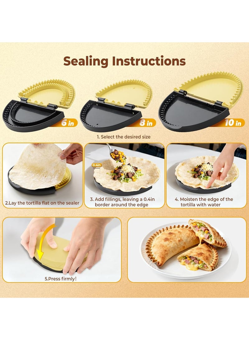 3-in-1 tortilla press, tortilla making machine, tortilla sealer, pie press, making sealed tortillas, wraps, dumplings (6/8/10 inches) - Image 4